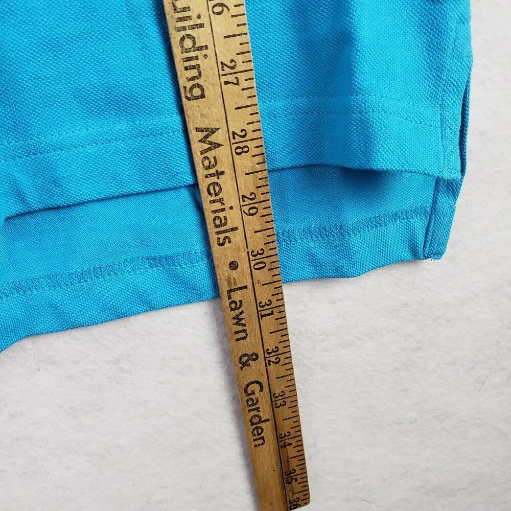 U.S. Polo Assn M Short Sleeve Polo Shirt Turquoise Blue Big Logo Embroidered New